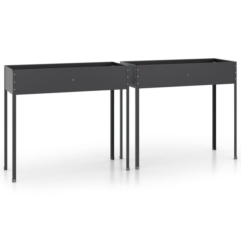 Load image into Gallery viewer, VidaXL Plantenbakken 2 st gegalvaniseerd staal antracietkleurig