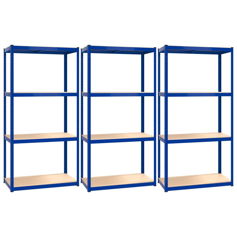 Load image into Gallery viewer, VidaXL Opbergrek 4-laags 3 st staal bewerkt hout blauw