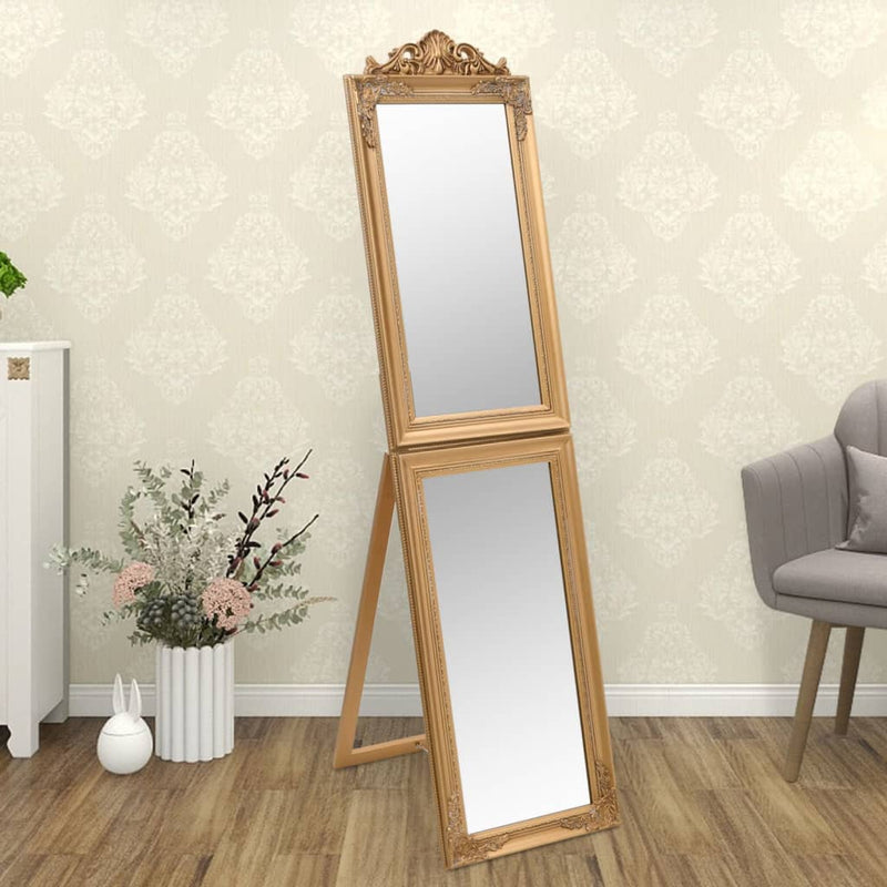 Load image into Gallery viewer, Vidaxl spiegel vrijstaand 45x180 cm goudkleurig