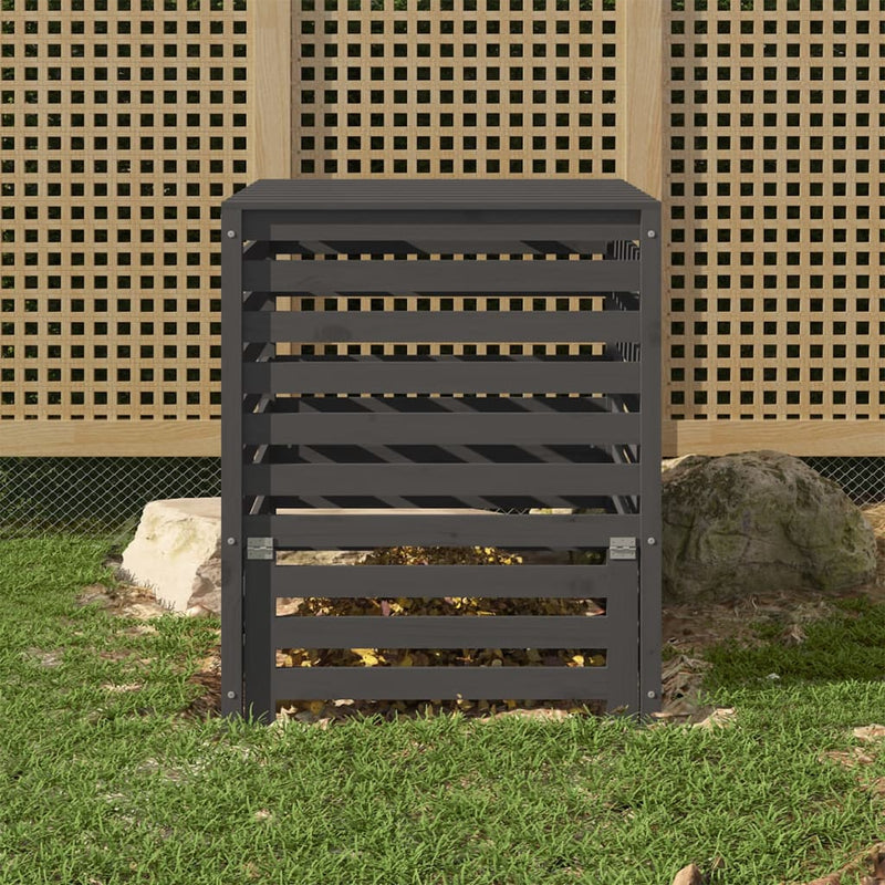 Load image into Gallery viewer, Vidaxl compostbak 82,5x82,5x99,5 cm massief grenenhout grijs