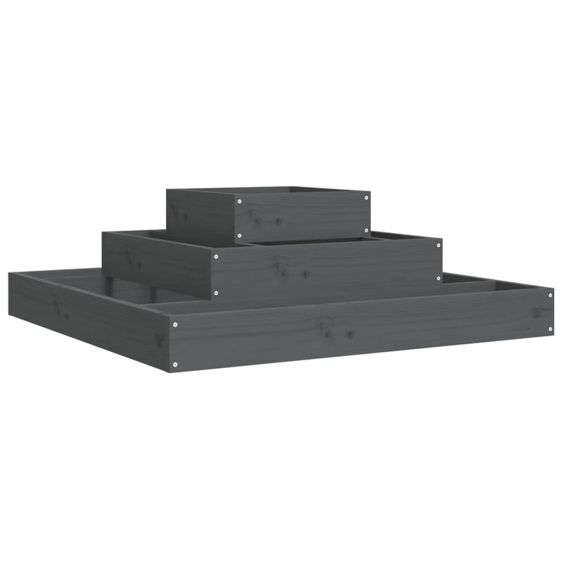 Load image into Gallery viewer, Vidaxl plantenbak 80x80x27 cm massief grenenhout grijs