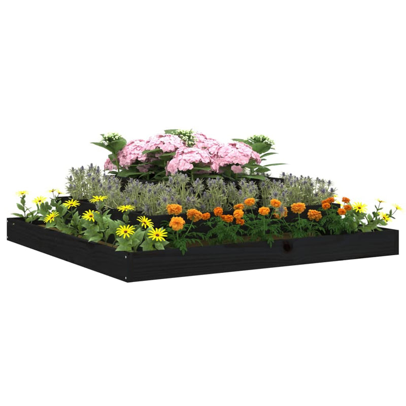 Load image into Gallery viewer, Vidaxl plantenbak 110x110x27 cm massief grenenhout zwart