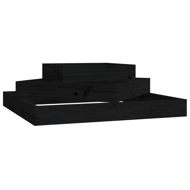 Load image into Gallery viewer, VidaXL Plantenbak 83x83x27 cm massief grenenhout zwart