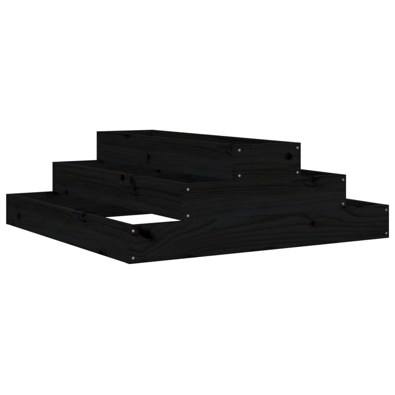 Load image into Gallery viewer, Vidaxl plantenbak 80x80x27 cm massief grenenhout zwart