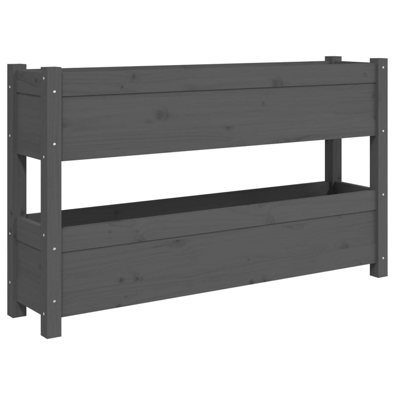 Load image into Gallery viewer, Vidaxl plantenbak 112x25x66 cm massief grenenhout grijs
