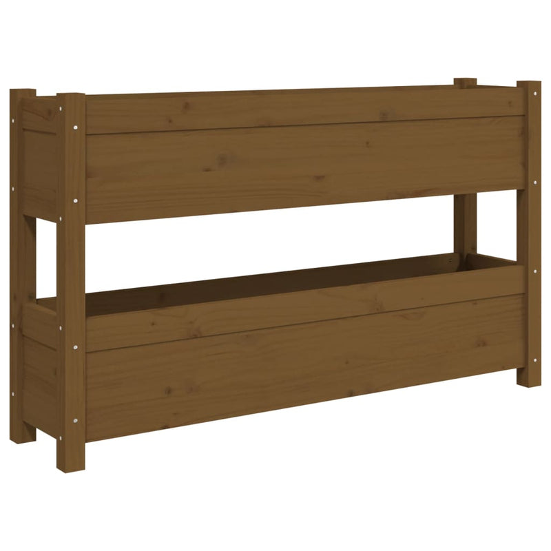 Load image into Gallery viewer, Vidaxl plantenbak 112x25x66 cm massief grenenhout honingbruin