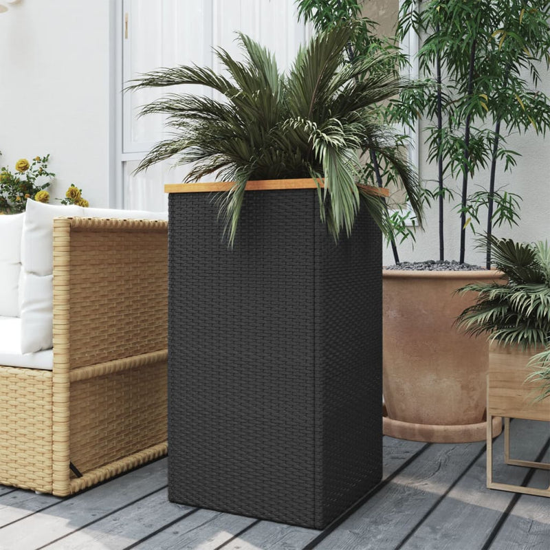 Afbeelding laden in galerijviewer, Vidaxl plantenbak 40x40x80 cm poly rattan zwart