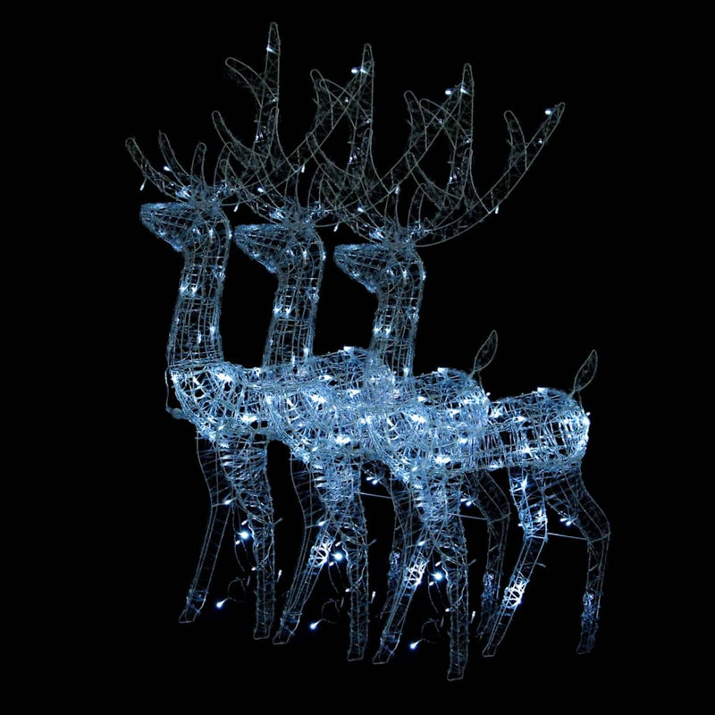 Load image into Gallery viewer, VidaXL Kerstversieringen rendier 3 st 120 cm acryl koudwit