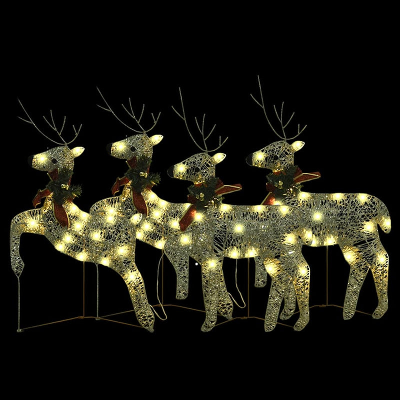 Load image into Gallery viewer, VidaXL Kerstrendieren 4 st 80 LED's goudkleurig