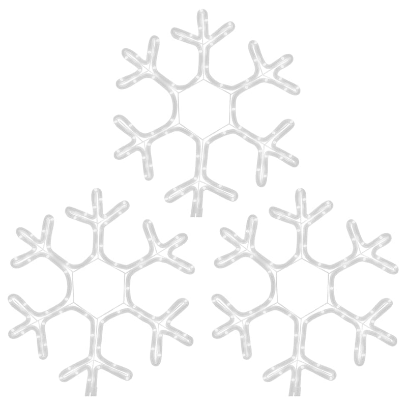 Chargez l'image dans la visionneuse de la galerie, Vidaxl kerstfiguur sneeuwvlok met led's 3 st 38x37 cm warmwit