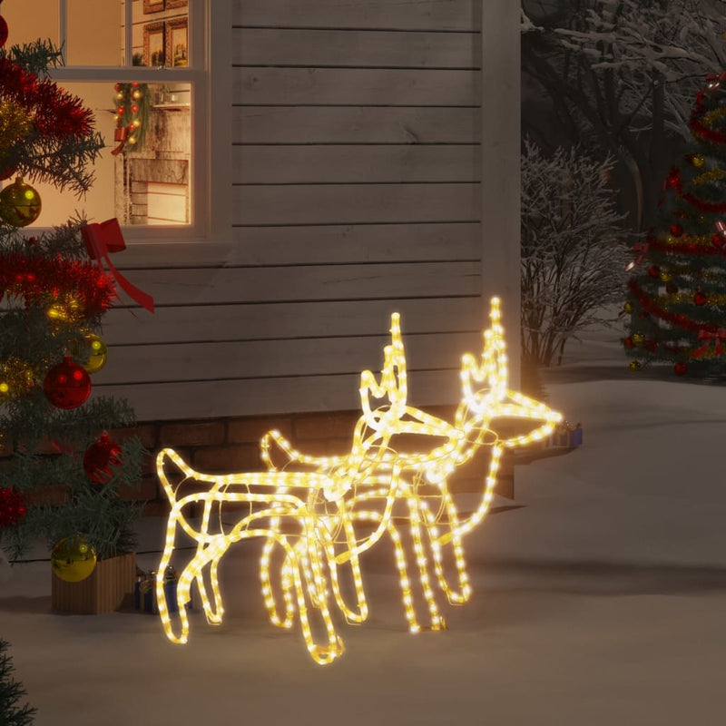 Load image into Gallery viewer, VidaXL Kerstfiguur rendier 2 st 60x30x60 cm warmwit