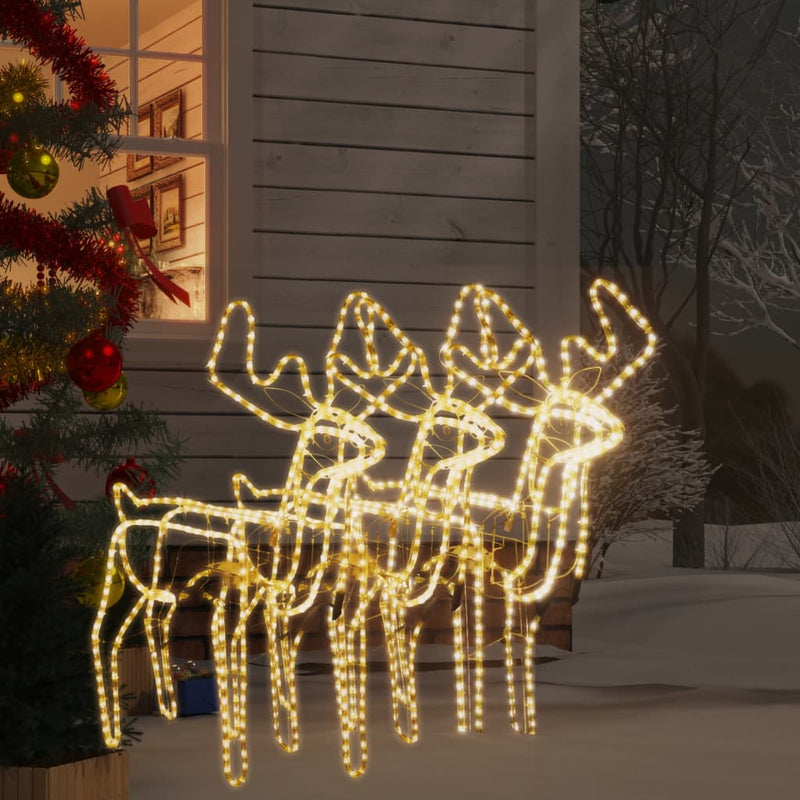Load image into Gallery viewer, VidaXL Kerstfiguur rendier met bewegende kop 3 st warmwit