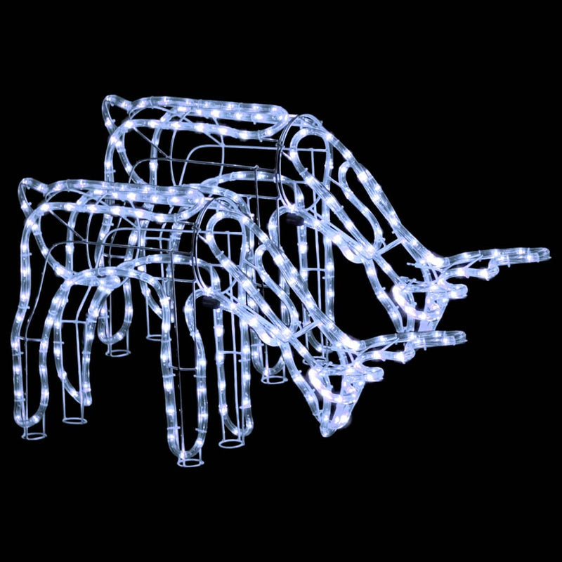 Load image into Gallery viewer, VidaXL Kerstverlichting rendieren 2 st 73x31x45 cm koudwit