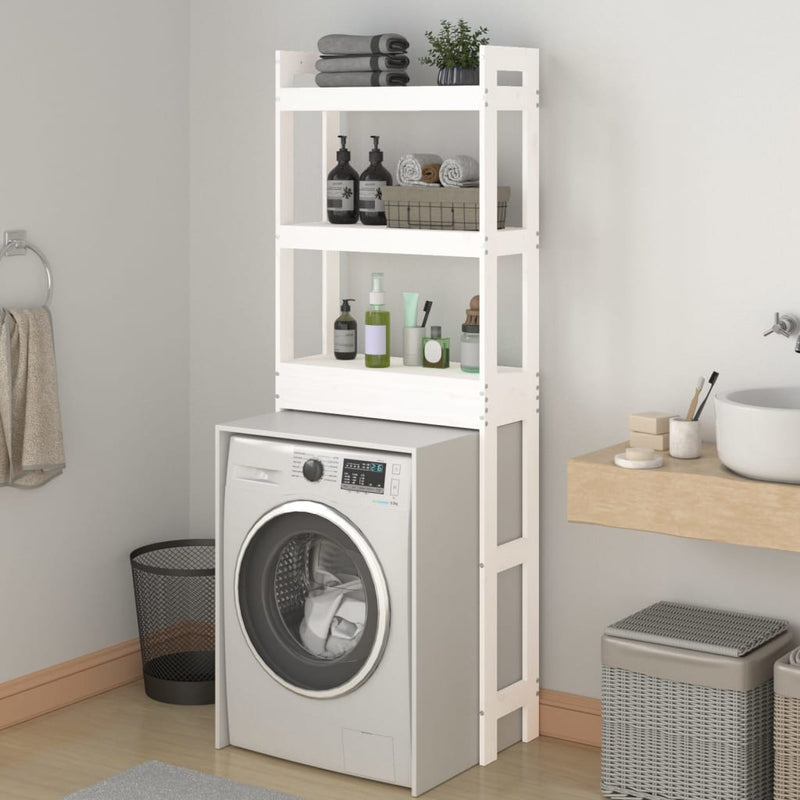 Load image into Gallery viewer, Vidaxl toiletrek 63x26x171 cm massief grenenhout wit