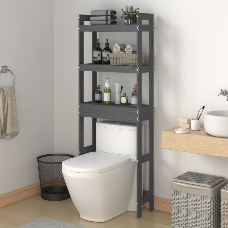 Load image into Gallery viewer, Vidaxl toiletrek 63x26x171 cm massief grenenhout grijs