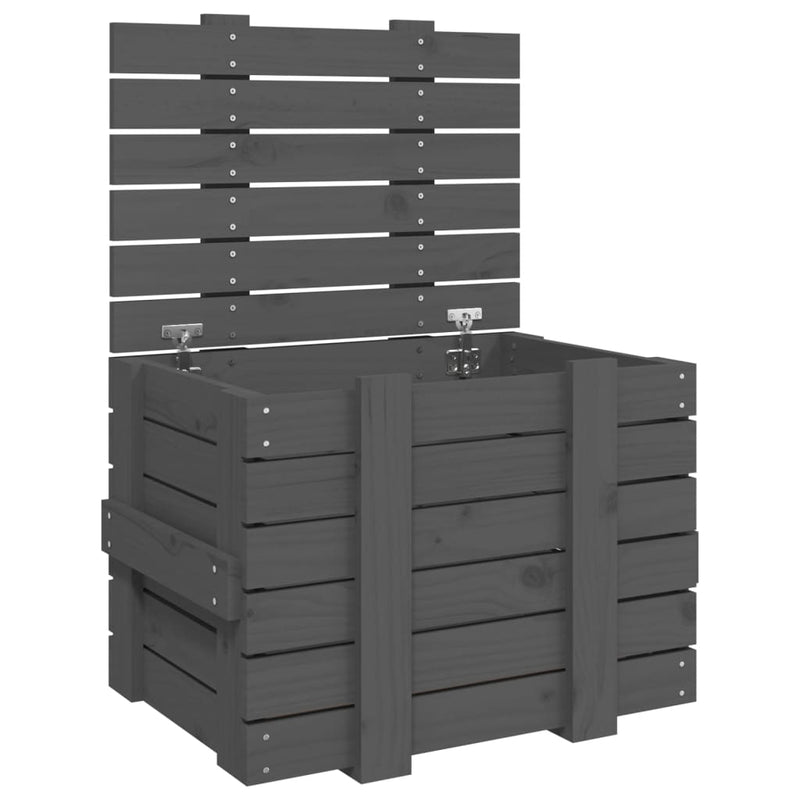 Load image into Gallery viewer, Vidaxl opbergbox 58x40,5x42 cm massief grenenhout grijs