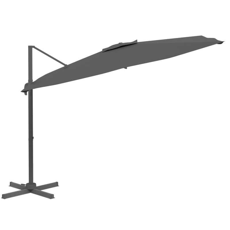 Load image into Gallery viewer, Vidaxl zweefparasol met aluminium paal 400x300 cm antracietkleurig