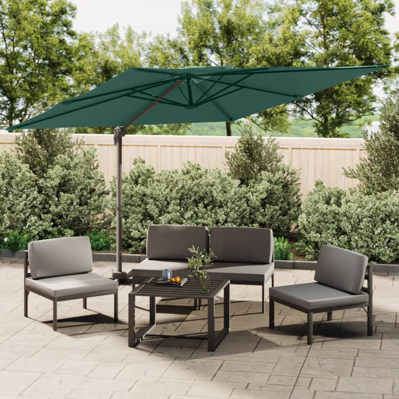 Afbeelding laden in galerijviewer, Vidaxl zweefparasol met dubbele bovenkant 400x300 cm groen