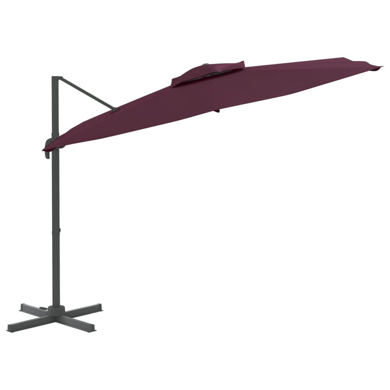 Cargue la imagen en el visor de la galería, Vidaxl zweefparasol met dubbel dak 400x300 cm bordeauxrood