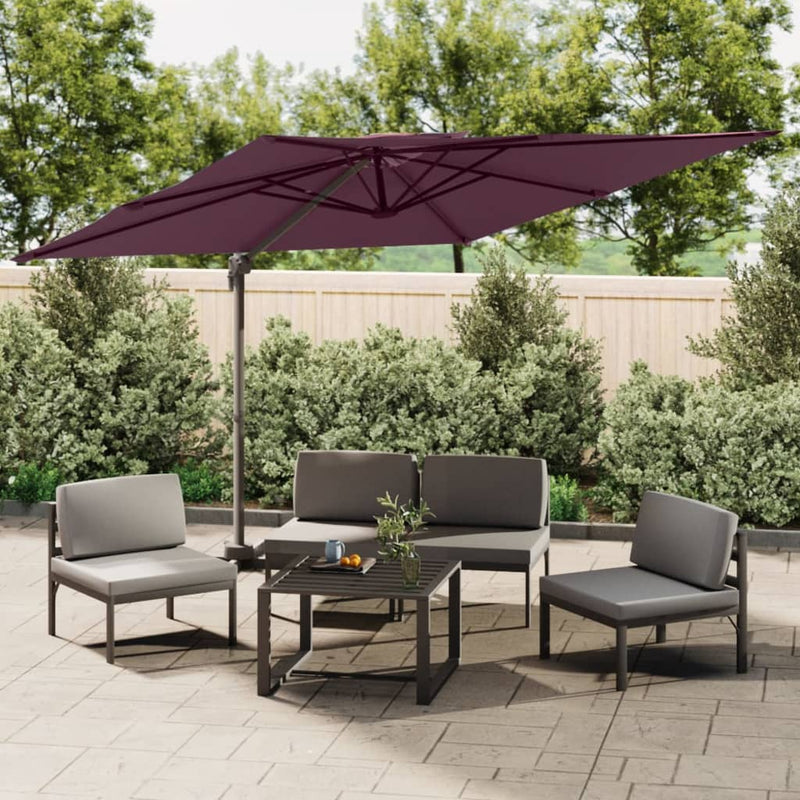 Cargue la imagen en el visor de la galería, Vidaxl zweefparasol met dubbel dak 400x300 cm bordeauxrood