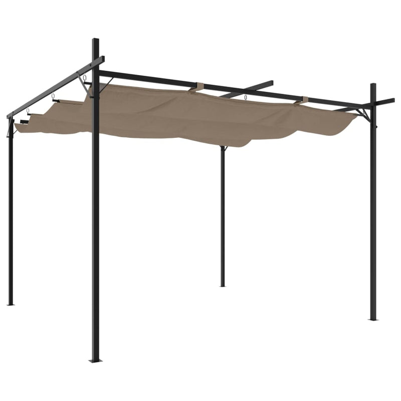 Laden Sie das Bild in Galerie -Viewer, Vidaxl pergola met uitschuifbaar dak 295x292x230 taupe