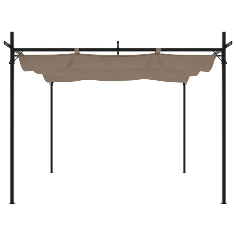 Laden Sie das Bild in Galerie -Viewer, Vidaxl pergola met uitschuifbaar dak 295x292x230 taupe