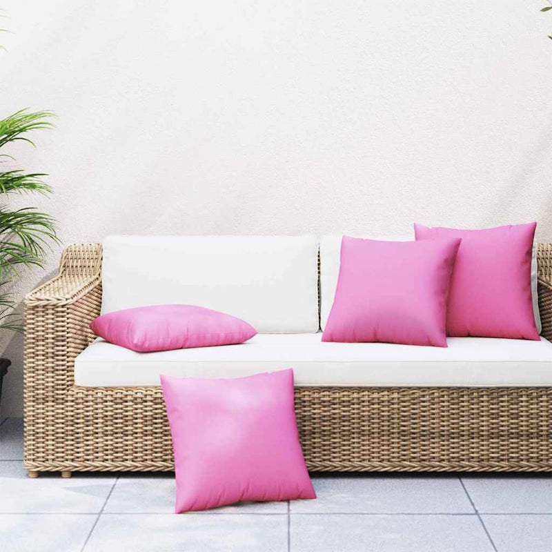 Laden Sie das Bild in Galerie -Viewer, Vidaxl spreidkussens effen 4 pcs roze 60 x 60 cm polyester stof