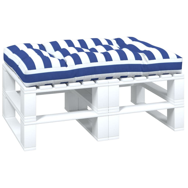 Load image into Gallery viewer, Vidaxl palletkussen gestreept 120x80x12 cm stof blauw en wit
