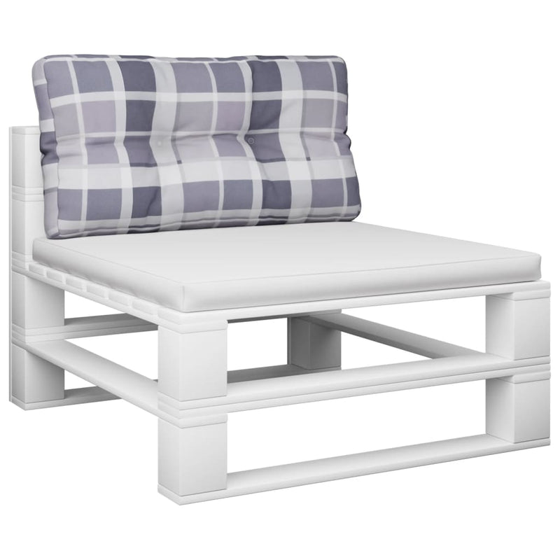 Load image into Gallery viewer, VidaXL Palletkussen 70x40x12 cm stof ruitpatroon grijs