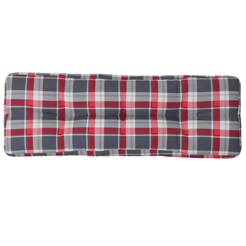 Load image into Gallery viewer, Vidaxl palletkussen 120x40x12 cm stof ruitpatroon rood