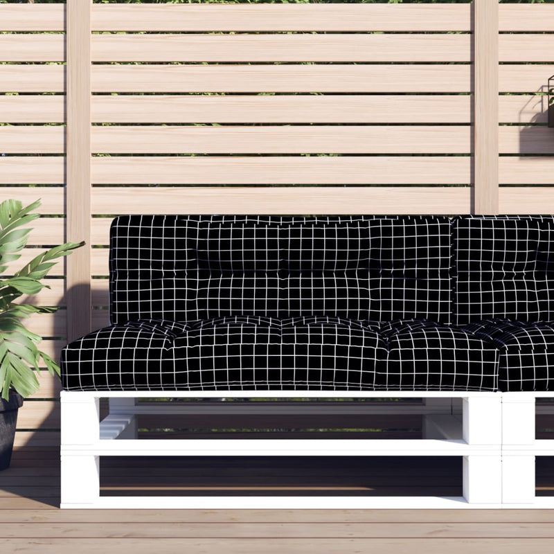 Load image into Gallery viewer, Vidaxl palletbankkussen 120x40x12 cm stof ruitpatroon zwart