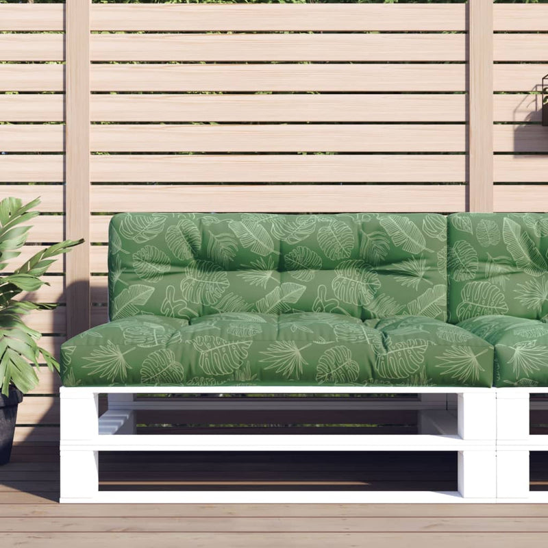 Afbeelding laden in galerijviewer, Vidaxl palletkussen 120x40x12 cm stof bladpatroon