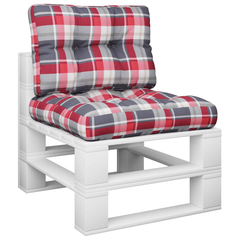 Load image into Gallery viewer, Vidaxl palletkussens 2 st stof ruitpatroon rood