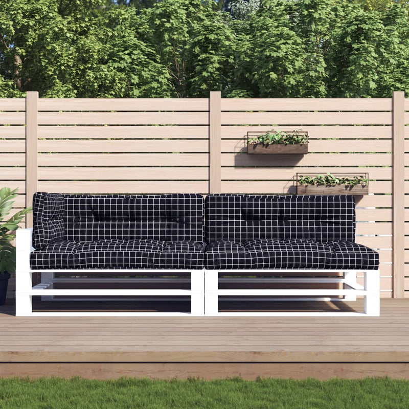 Load image into Gallery viewer, Vidaxl palletkussens 5 st ruitpatroon stof zwart