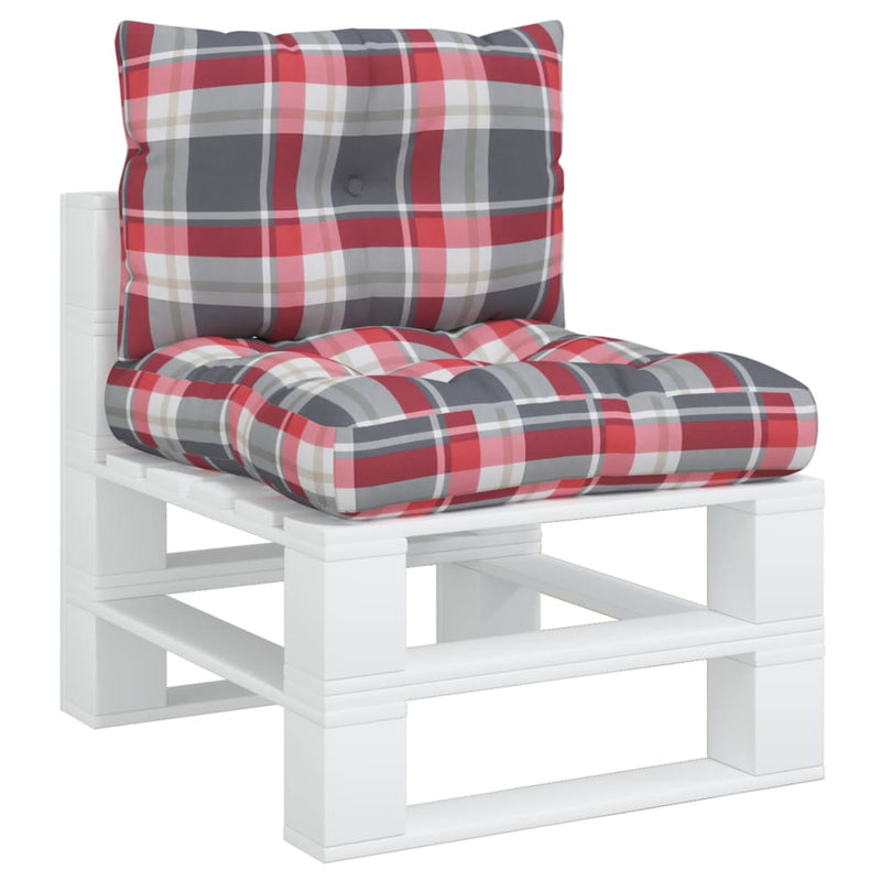 Load image into Gallery viewer, Vidaxl palletkussens 2 st stof ruitpatroon rood