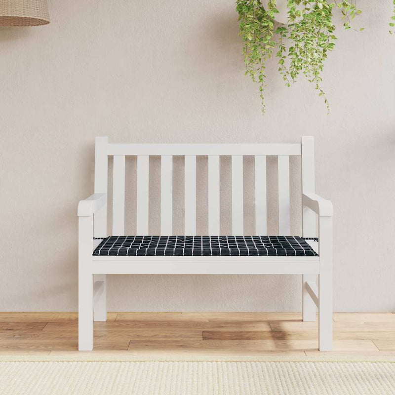 Load image into Gallery viewer, Vidaxl tuinbankkussen ruitpatroon 100x50x4 cm oxford stof zwart