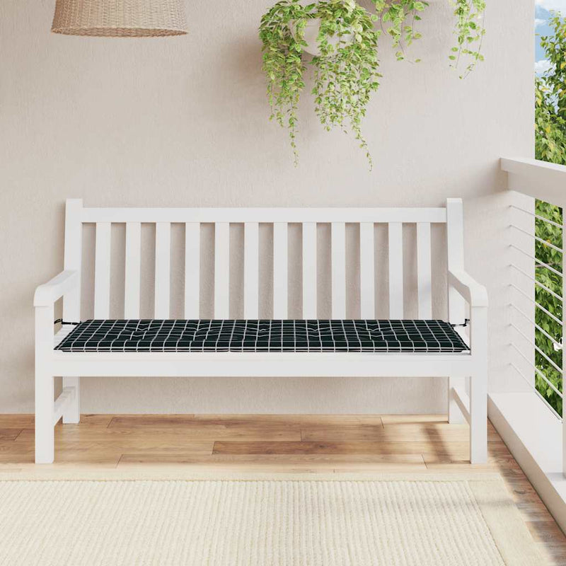 Load image into Gallery viewer, Vidaxl tuinbankkussen ruitpatroon 150x50x4 cm oxford stof zwart