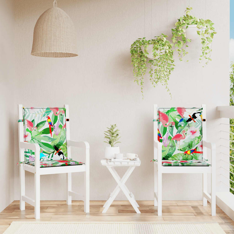 Load image into Gallery viewer, Vidaxl stoelkussens 2 st lage rug stof meerkleurig