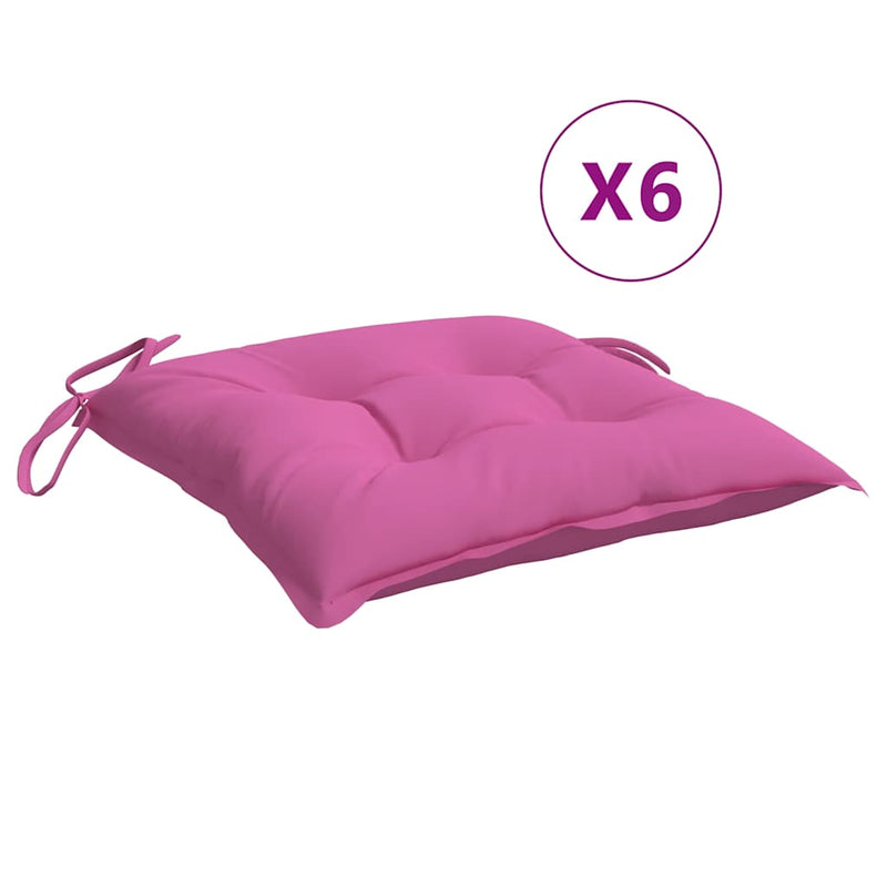 Afbeelding laden in galerijviewer, Vidaxl stoelkussens 6 st 40x40x7 cm stof roze