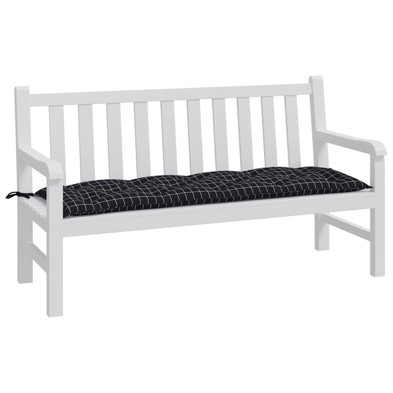 Load image into Gallery viewer, Vidaxl tuinbankkussen 150x50x7 cm oxford stof ruitpatroon zwart