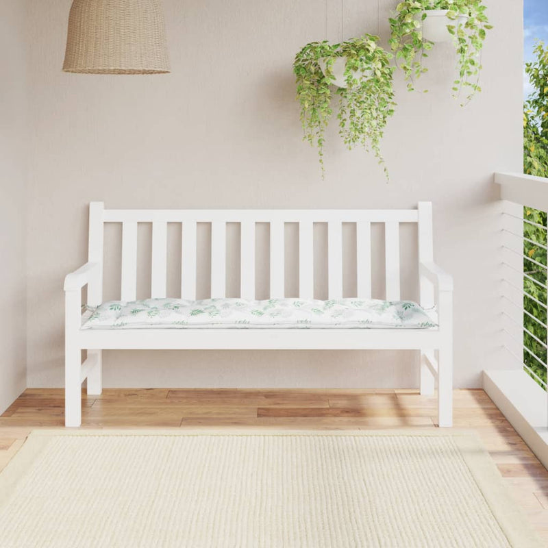 Afbeelding laden in galerijviewer, Vidaxl tuinbankkussen 150x50x7 cm oxford stof bladpatroon