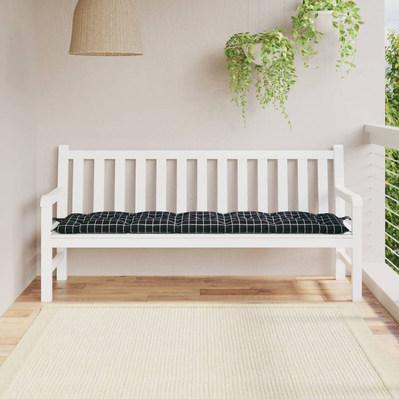 Load image into Gallery viewer, Vidaxl tuinbankkussen 180x50x7 cm oxford stof ruitpatroon zwart