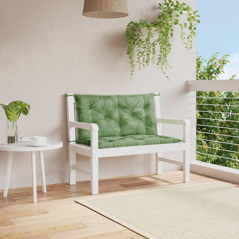 Load image into Gallery viewer, Vidaxl tuinbankkussens 2 st bladpatroon 100x50x7 cm stof