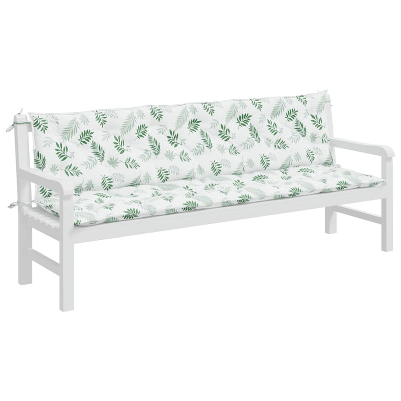 Load image into Gallery viewer, VidaXL Tuinbankkussens 2 st bladpatroon 200x50x7 cm stof