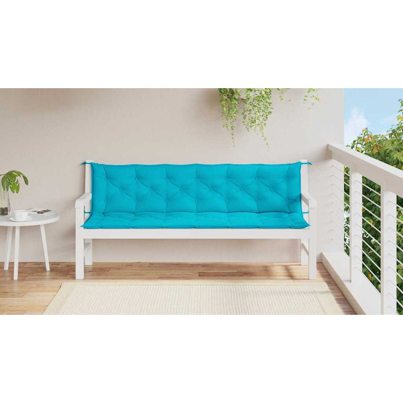Load image into Gallery viewer, Vidaxl tuinbankkussens 2 st 200x50x7 cm stof turquoise