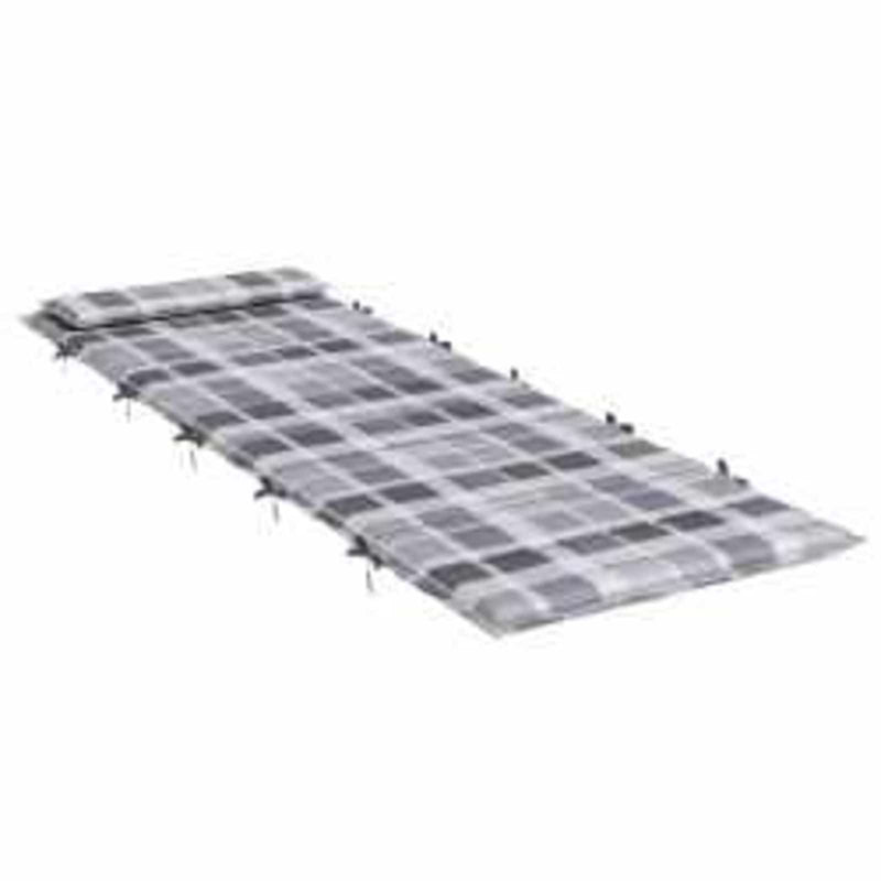 Afbeelding laden in galerijviewer, Vidaxl zon loungerkussen geruit grijs 178 x 60 x 4 cm oxford stof