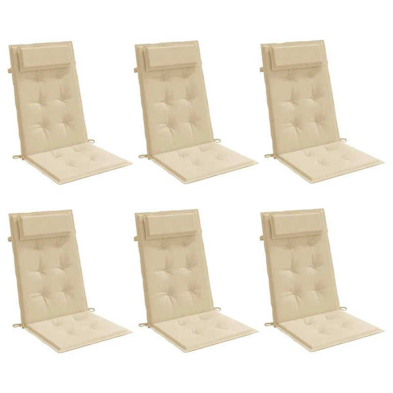 Load image into Gallery viewer, Vidaxl stoelkussens 6 st hoge rug oxford stof beige