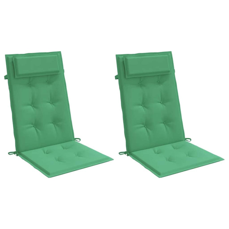 Chargez l'image dans la visionneuse de la galerie, Vidaxl stoelkussens 2 st hoge rug oxford stof groen