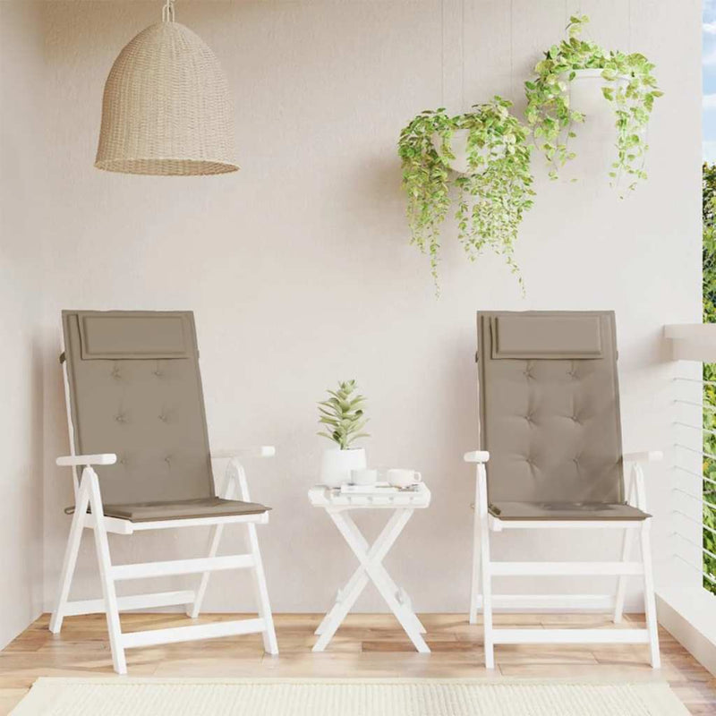 Laden Sie das Bild in Galerie -Viewer, Vidaxl stoelkussens 2 st hoge rug oxford stof taupe