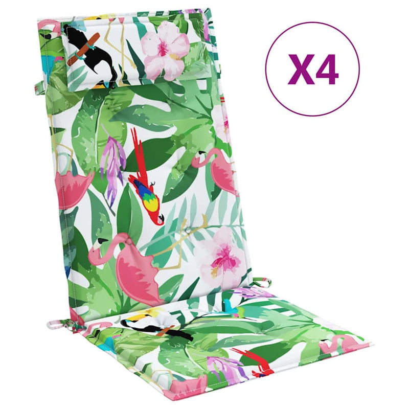 Afbeelding laden in galerijviewer, Vidaxl stoelkussens 4 st hoge rug oxford stof meerkleurig